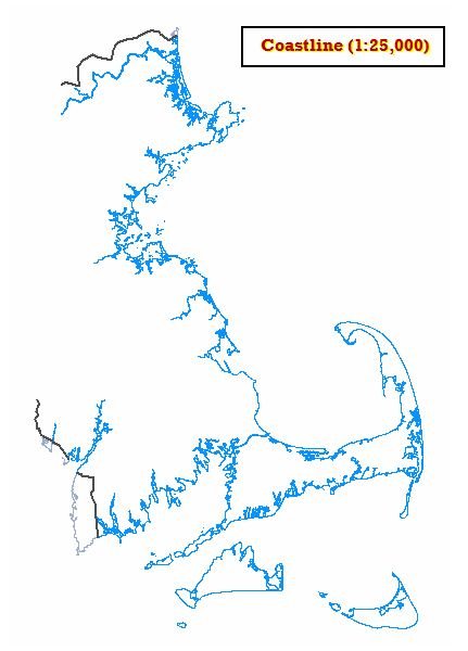 Official statewide coastline map at 1:25,000 source scale.
