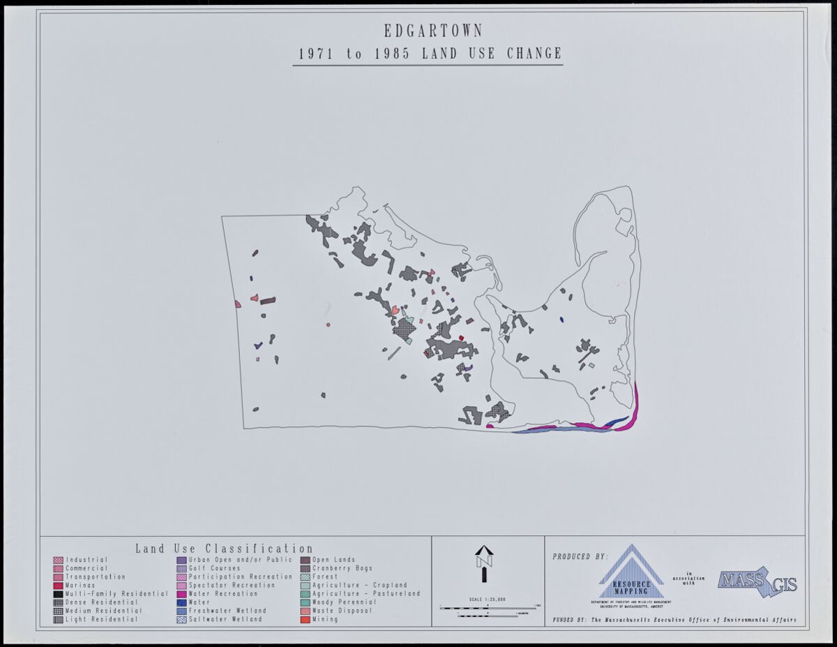 Edgartown 1971 to 1985 land use change