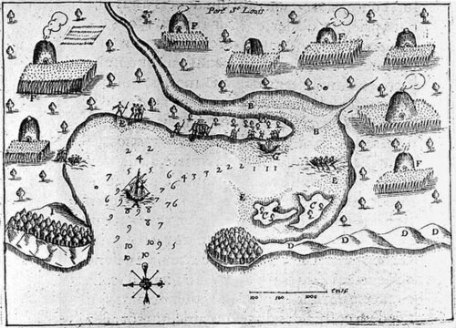 Champlain’s map of Plymouth Harbor, the place of Patuxet (context image)